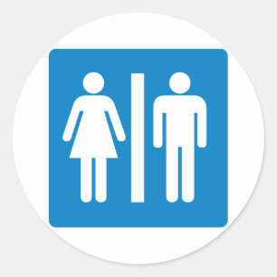 Sticker Rond Signe de route d'équipements de toilettes