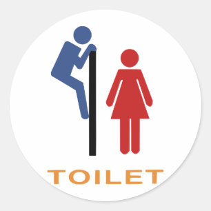 Sticker Rond signe de toilette