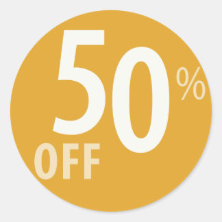 STICKER ROND SIGNE DE VENTE PUISSANT À 50 %