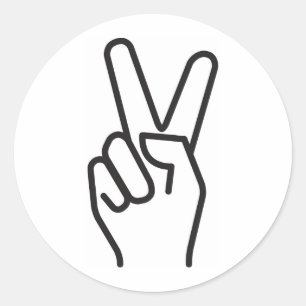 Sticker Rond signe de victoire stylisé classique