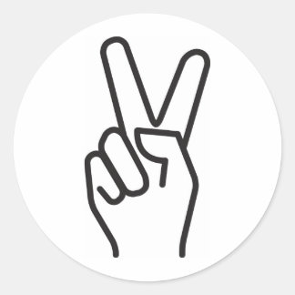 Sticker Rond signe de victoire stylisé classique