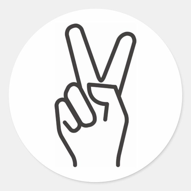 Sticker Rond signe de victoire stylisé classique (Devant)
