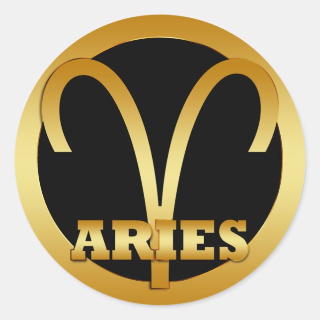 STICKER ROND SIGNE DE ZODIAC D'OR ARILD (Devant)