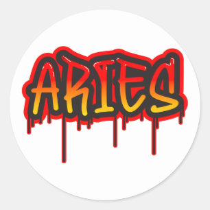 Sticker Rond SIGNE D'incendie AIE Mot de séchage Art Spray Pein