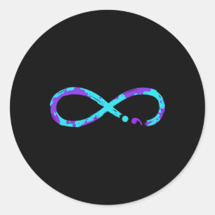 Sticker Rond Signe d'infini de sensibilisation à la prévention