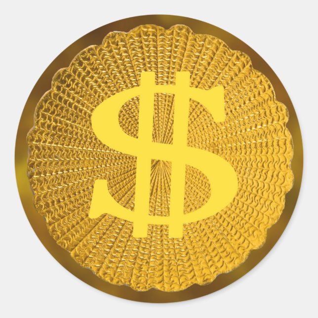 Sticker Rond signe dollar (Devant)