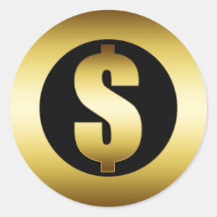 STICKER ROND SIGNE DOLLAR