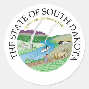 Sticker Rond Signe du Dakota du Sud