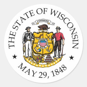 Sticker Rond signe du Wisconsin