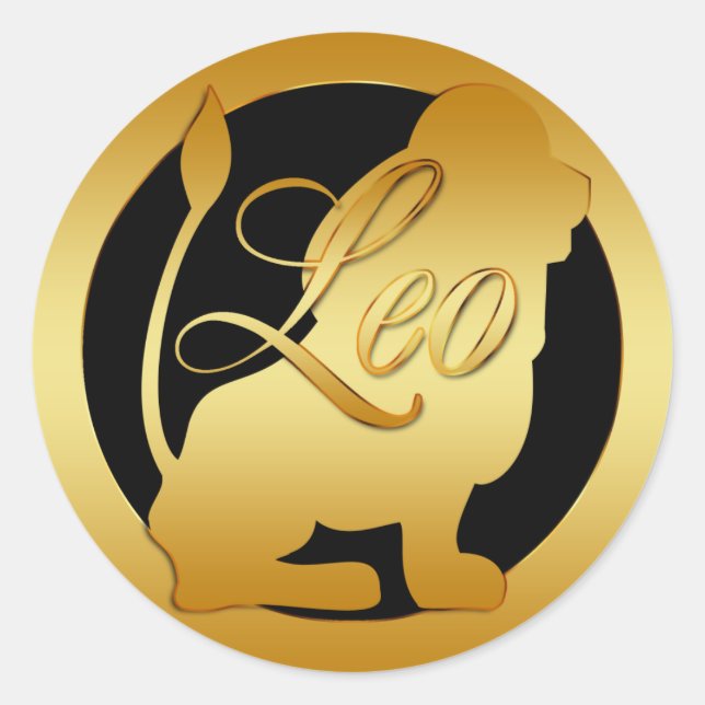 STICKER ROND SIGNE GOLD LEO ZODIAC (Devant)