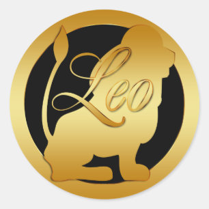 STICKER ROND SIGNE GOLD LEO ZODIAC