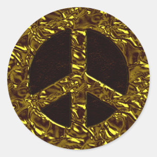 STICKER ROND SIGNE GOLD PEACE