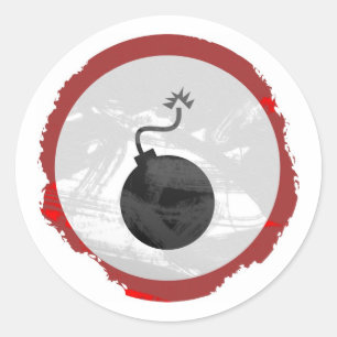 Sticker Rond Signe grunge de bombe