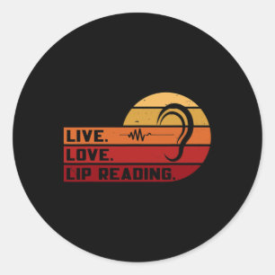 Sticker Rond Signe langue des signes lecture labiale Asl Vivre