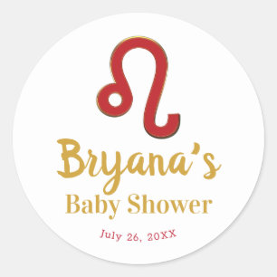Sticker Rond SIGNE LEO Zodiac Juillet Août Astrologie Baby show
