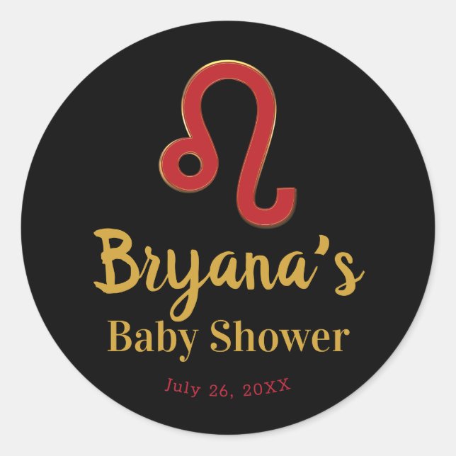 Sticker Rond SIGNE LEO Zodiac Juillet Août Astrologie Baby show (Devant)