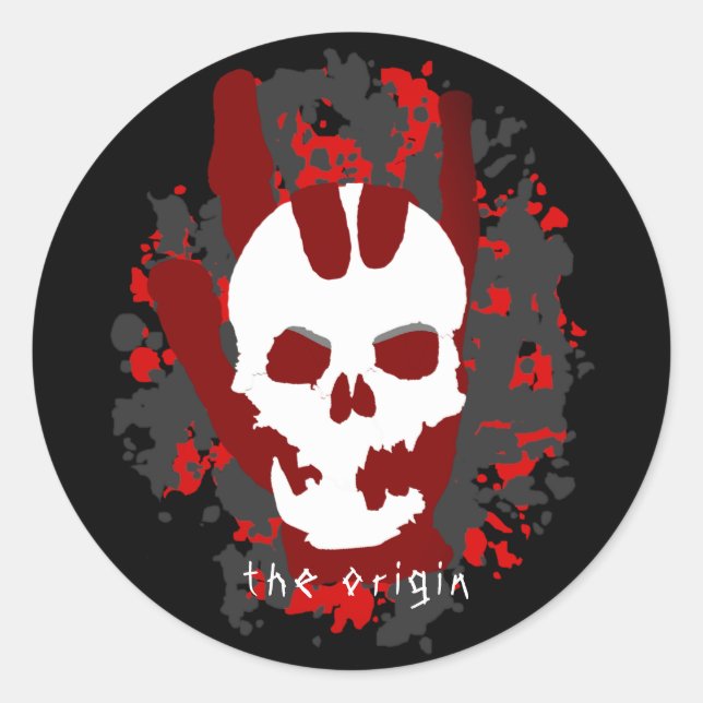 Sticker Rond Signe main d'origine Je t'aime Cool Hard Rocker (Devant)