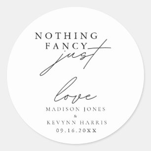 Sticker Rond SIGNE Mariage Rien De Fancy Just Love