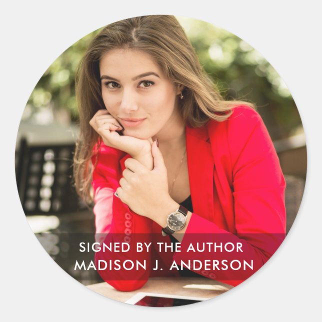 Sticker Rond Signé par l'auteur Auteur Photo Round B Large (Devant)