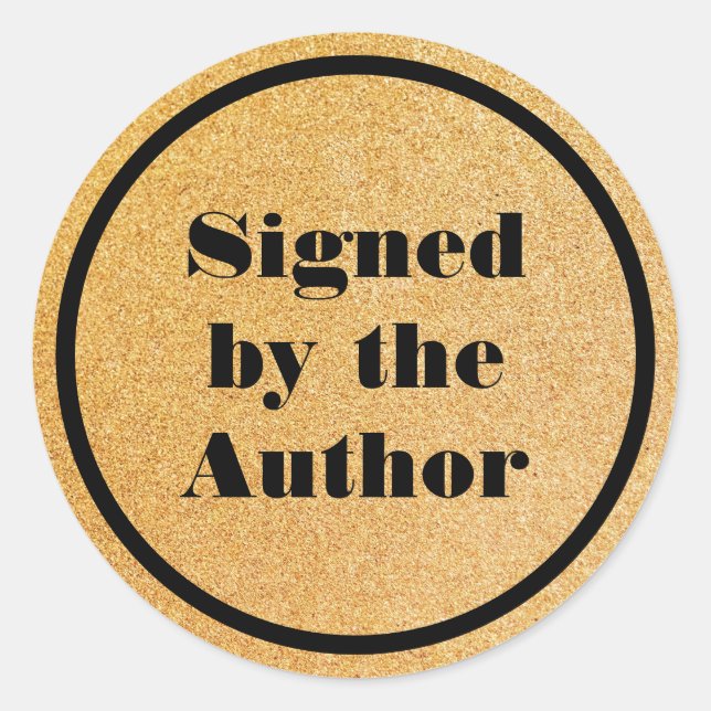Sticker Rond Signé par l'auteur parties scintillant Gold (Devant)