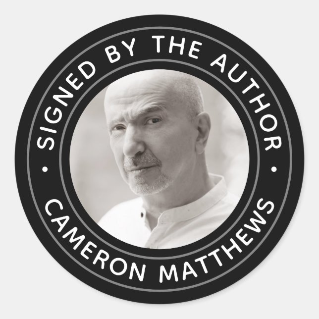 Sticker Rond Signé par l'auteur photo personnalisée moderne noi (Devant)