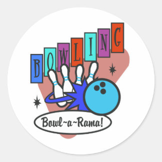 Sticker Rond signe rétro bowl-a-rama