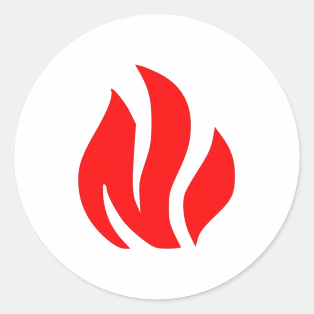 Sticker Rond Signe rouge de flamme (Devant)