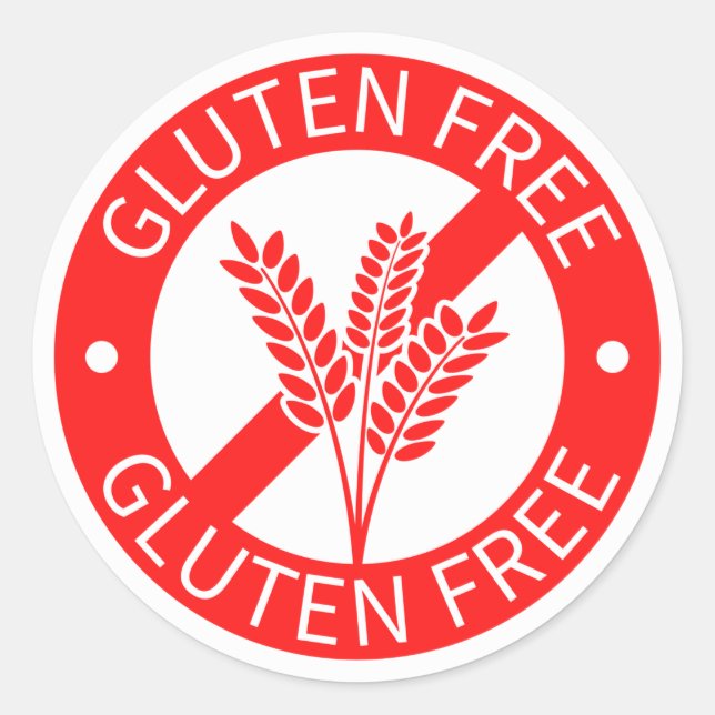 Sticker Rond Signe rouge sans gluten (Devant)