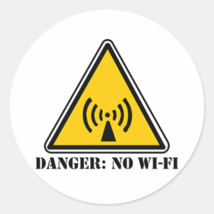 Sticker Rond Signe sans danger Wi-Fi