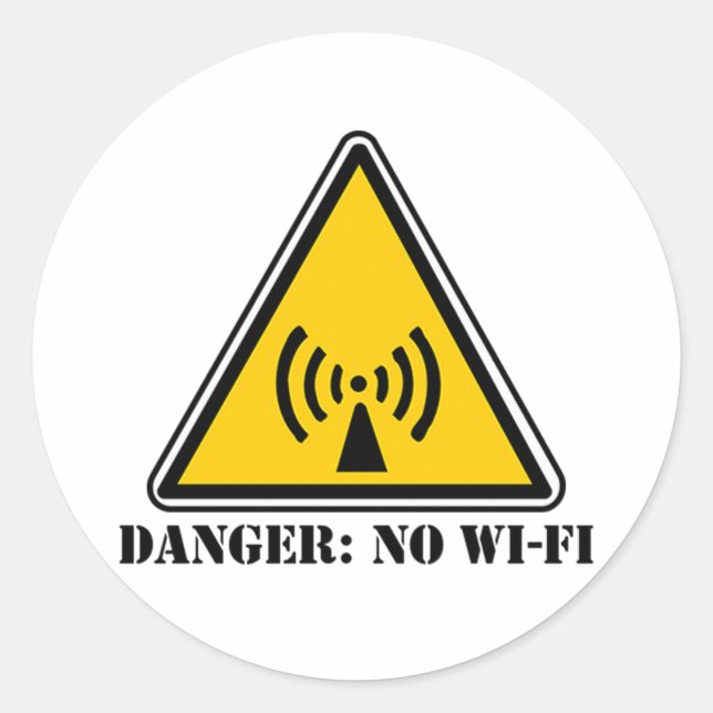 Sticker Rond Signe sans danger Wi-Fi (Devant)