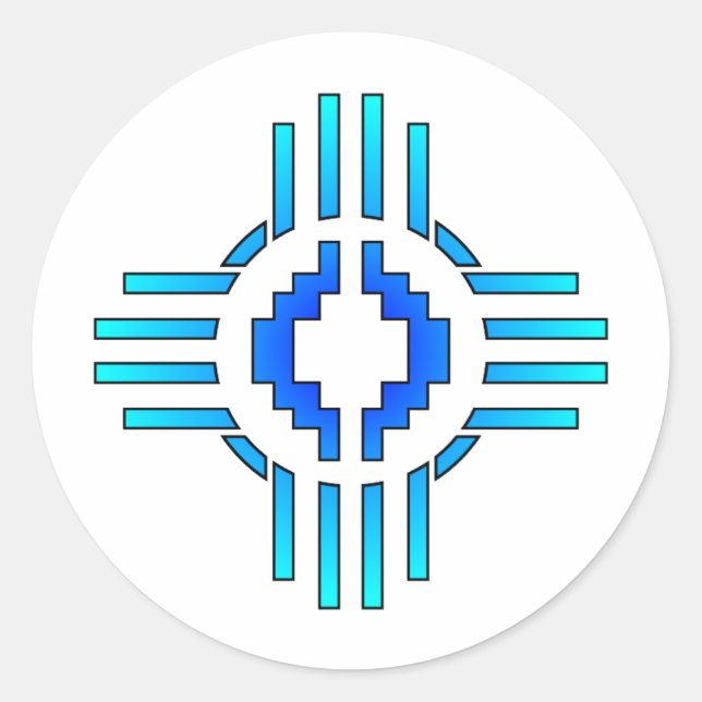 Sticker Rond SIGNE Solaire Zia Bleu (Devant)