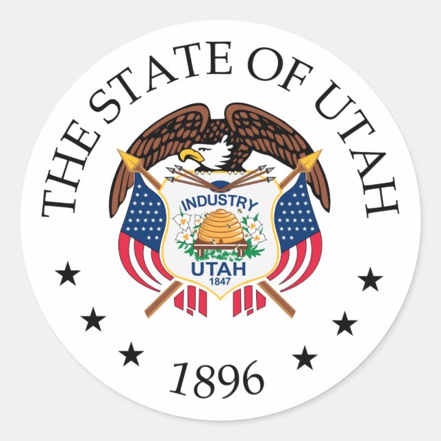 Sticker Rond signe Utah (Devant)