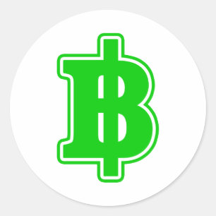 Sticker Rond SIGNE VERT BAHT ฿ devises thaïlandaises ฿