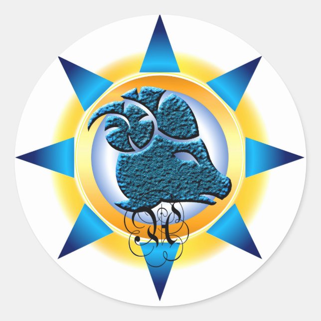Sticker Rond SIGNE Zodiac Baies Design Cadeau (Devant)