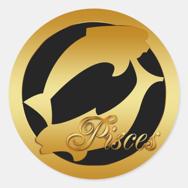 STICKER ROND SIGNE ZODIAC DE L'OR PISCES (Devant)