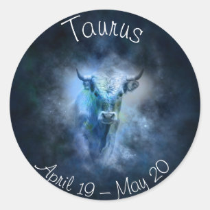 Sticker Rond Signe zodiaque du Taurus Horoscope