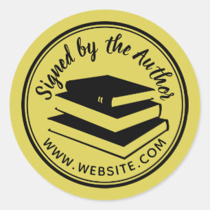 Sticker Rond Signed by Author Book Marketing Writer Novelist