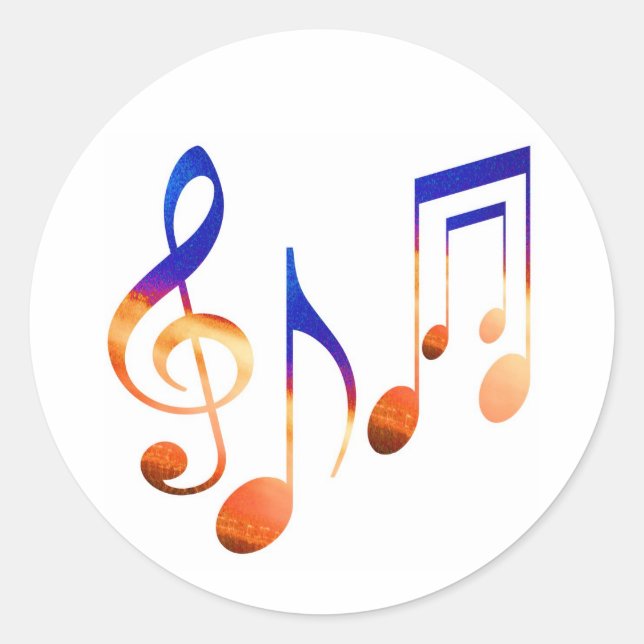Sticker Rond Signes de musique dansante (Devant)