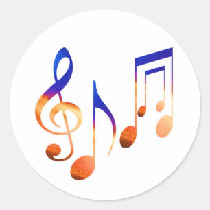 Sticker Rond Signes de musique dansante