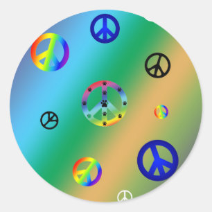 Sticker Rond Signes de paix