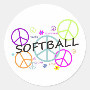 Sticker Rond Signes de paix couleur softball