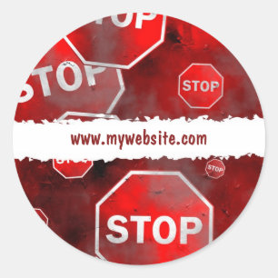 Sticker Rond Signes grunges d'arrêt