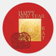 Signes Zodiac Papercut Chine Année 2020 Round