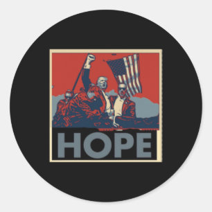 Sticker Rond Signifie L'Espoir Pour L'Amérique. Nous ferons de