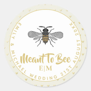 Sticker Rond Signifie Pour BEE Monogram Mariage Fête des mariée