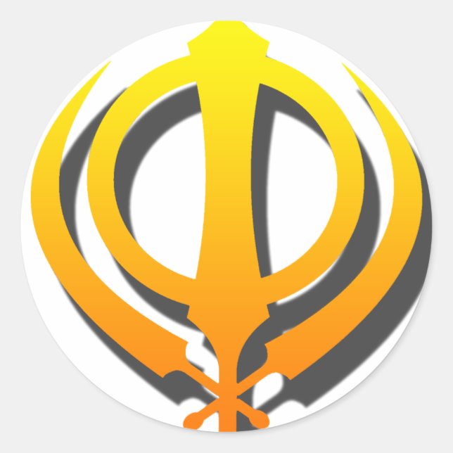 Sticker Rond Sikh Khanda Khalsa Sikhism Punjabi (Devant)