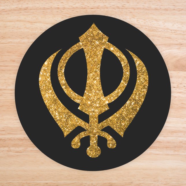 Sticker Rond Sikh Khanda "Sans peur et libre" (Créateur téléchargé)