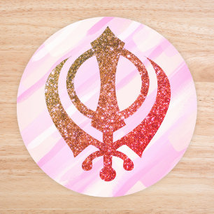 Sticker Rond Sikh Khanda "Sans peur et libre"