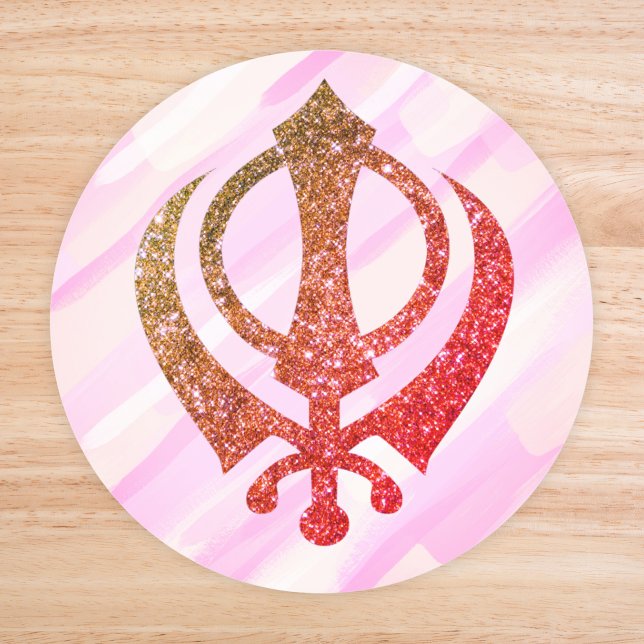 Sticker Rond Sikh Khanda "Sans peur et libre" (Créateur téléchargé)