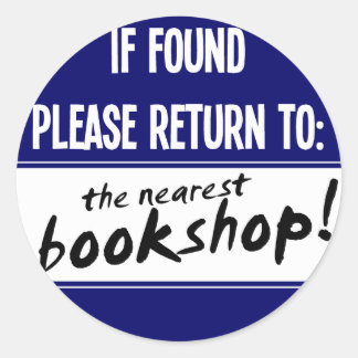 Sticker Rond S'il est trouvé, revenez à la librairie la plus pr